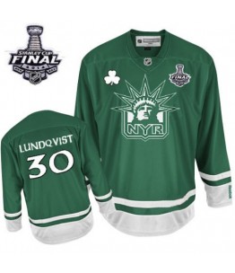 NHL Henrik Lundqvist New York Rangers Premier 2014 Stanley Cup St Patty's Day Reebok Jersey - Green