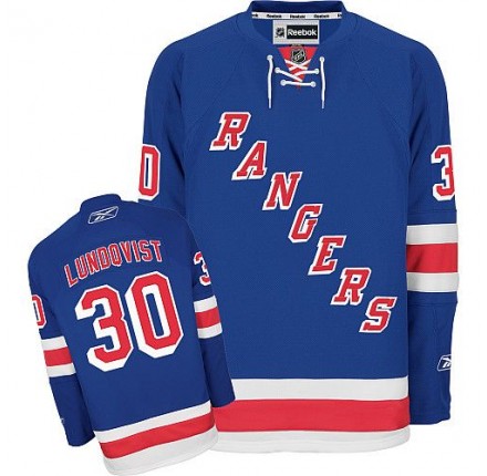 NHL Henrik Lundqvist New York Rangers Authentic Home Reebok Jersey - Royal Blue
