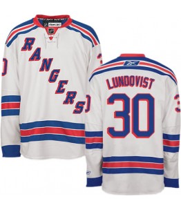 NHL Henrik Lundqvist New York Rangers Authentic Away Reebok Jersey - White