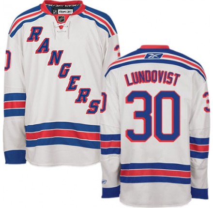 NHL Henrik Lundqvist New York Rangers Authentic Away Reebok Jersey - White