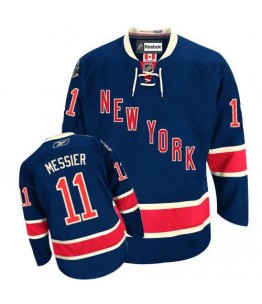 NHL Mark Messier New York Rangers Authentic Third Reebok Jersey - Navy Blue