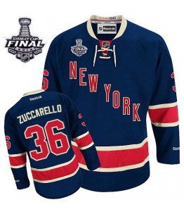 NHL Mats Zuccarello New York Rangers Authentic Third 2014 Stanley Cup Reebok Jersey - Navy Blue