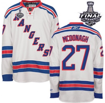 NHL Ryan McDonagh New York Rangers Authentic Away 2014 Stanley Cup Reebok Jersey - White