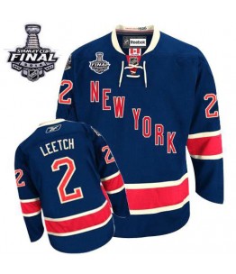 NHL Brian Leetch New York Rangers Authentic Third 2014 Stanley Cup Reebok Jersey - Navy Blue