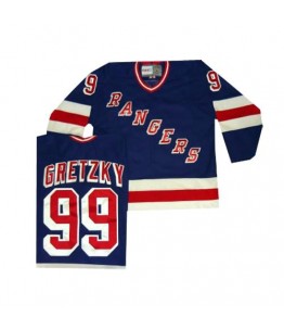 NHL Wayne Gretzky New York Rangers Authentic Throwback CCM Jersey - Royal Blue
