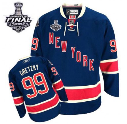 NHL Wayne Gretzky New York Rangers Authentic Third 2014 Stanley Cup Reebok Jersey - Navy Blue