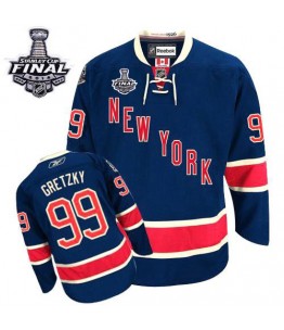 NHL Wayne Gretzky New York Rangers Premier Third 2014 Stanley Cup Reebok Jersey - Navy Blue