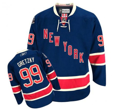 NHL Wayne Gretzky New York Rangers Premier Third Reebok Jersey - Navy Blue