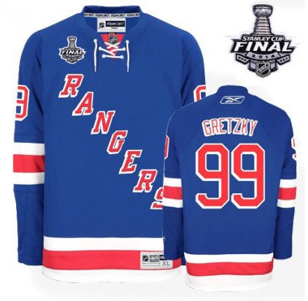 NHL Wayne Gretzky New York Rangers Premier Home 2014 Stanley Cup Reebok Jersey - Royal Blue