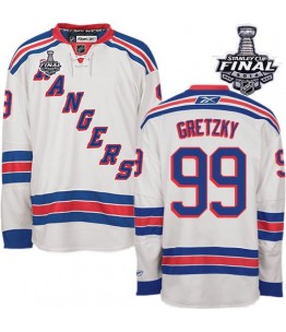 NHL Wayne Gretzky New York Rangers Authentic Away 2014 Stanley Cup Reebok Jersey - White