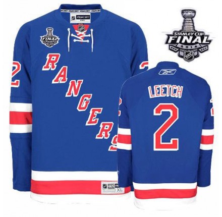 NHL Brian Leetch New York Rangers Authentic Home 2014 Stanley Cup Reebok Jersey - Royal Blue