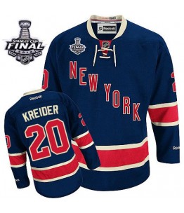 NHL Chris Kreider New York Rangers Authentic Third 2014 Stanley Cup Reebok Jersey - Navy Blue