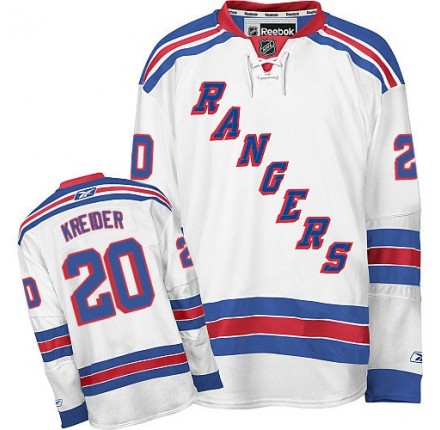 NHL Chris Kreider New York Rangers Authentic Away Reebok Jersey - White