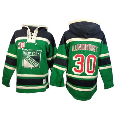 NHL Henrik Lundqvist New York Rangers Old Time Hockey Authentic St. Patrick's Day McNary Lace Hoodie Jersey - Green