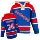 NHL Henrik Lundqvist New York Rangers Old Time Hockey Authentic Sawyer Hooded Sweatshirt Jersey - Royal Blue