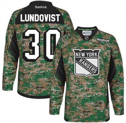 NHL Henrik Lundqvist New York Rangers Premier Veterans Day Practice Reebok Jersey - Camo